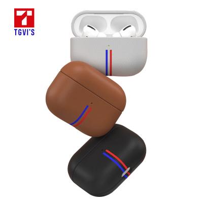 China TGVIS Luxury QUICK DRY Grain Leather Protector Cover For Airpods Pro 3 Gen 3 Genuine Leather Airpods Cover Airpods 3 Case for sale