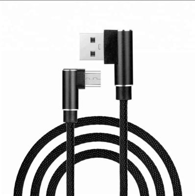 China Right Angle Type-c Cotton Cloth 2.4a Dual Elbow Professional Usb Charging And Data Transfer Maker Cable 90 Degree Charging Cable for sale