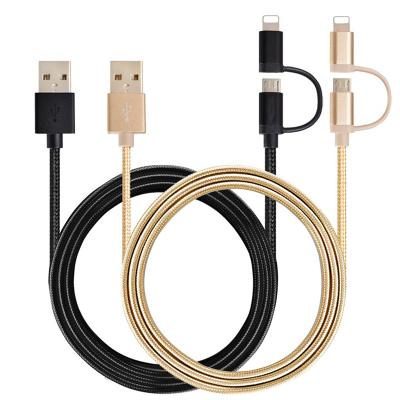 China Promotional Phone Tablet MP3 GPS Factory 1m Mobile Phone Accessories 2 In 1 Usb Charging Usb Cable To Iphone Cable For Iphone Android for sale