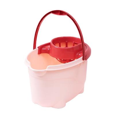 China Household Casual Manual Squeeze Bucket Hand-Pressed Plastic Rotating Water Broom Twist Bucket Single Mop Bucket for sale