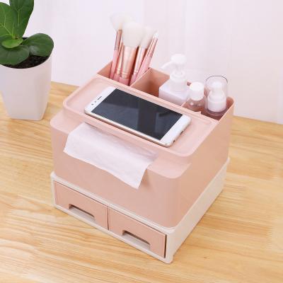 China Casual creative plastic storage box remote control student debris box coffee table tissue office stationery storage for sale