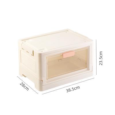 China Large casual transparent wardrobe storage box toy clothes book storage box household folding plastic storage box for sale