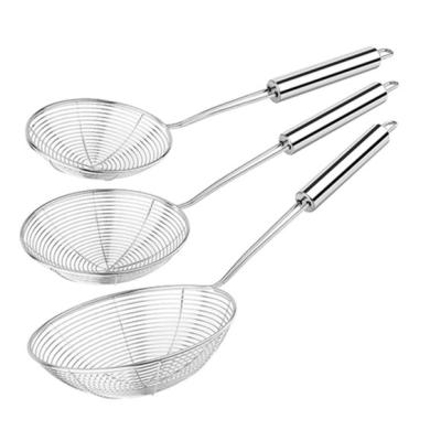 China Sustainable Kitchen Cooking Colander Stainless Wire Oil Skimmer Cooking Tool Frying Frying Oil Draining Skimmer for sale