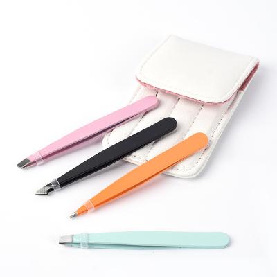 China Professional High Quality Stainless Straight Eyelash Tweezers Set Eyebrow Tweezers Kit for sale