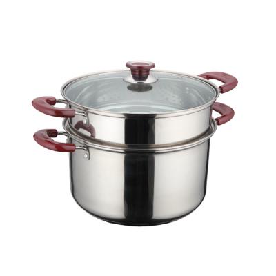 China Quality Price 2 Tier Soup Stock Steamer Pot Boiler Cookware Stainless Steel Steamer Pot Viable Guaranteed Suitable Set for sale