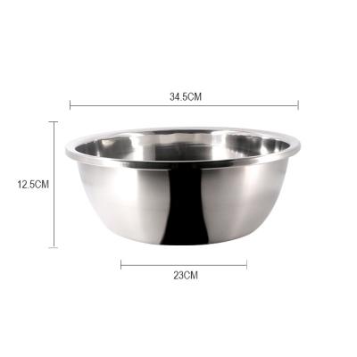 China Factory Sale Good Quality Viable Wholesale Kitchen Large Capacity Salad Bowl Stainless Steel Customized Mixing Bowl Set for sale