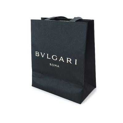 China Security Custom Handmade Black Gift Paper Bag With Logo Printing for sale