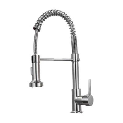 中国 Luxury 304 Stainless Steel Chrome Plated Spring Thermostatic Waterfall Kitchen Faucets Mixer Taps Cold And Hot Commercial Home Faucet 販売のため