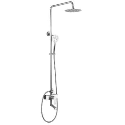 China With Set Modern Luxury Wall Mounted Rain Shower Head Sliding Bar Stainless Steel Shower Column System Hand Held High Pressure Thermkstatic Faucets en venta