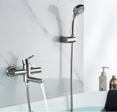 Κίνα 304 Stainless Steel Hot And Cold Mixing Valve Concealed Shower Faucet, Wall Mounted Bathroom Tub Faucet 2 Ways προς πώληση