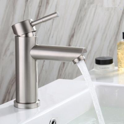 Κίνα High Quality Large Metered Faucets 304 Stainless Steel Basin Mixer Bathroomt Pull Down Cold Water Single Tap προς πώληση