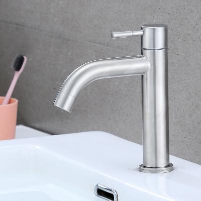 中国 Metered Faucets Luxury 304 Stainless Steel Bathroom Sink Single Handle Toilet Basin Brushed Nickel Single Cold Faucet 販売のため