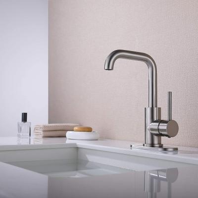 中国 Thermostatic Faucets Bathroom Sink Matte Black Brushed Nickel Faucet 360 Degree Rotate Hot And Cold Single Hand Wash Basin Faucet 販売のため