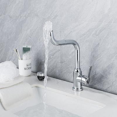 China Faucets Bathroom Sink Faucet 304 Stainless Steel 360 Degree Rotation Two Way Spout Single-Handle Chrome Plated Basin Faucet Te koop