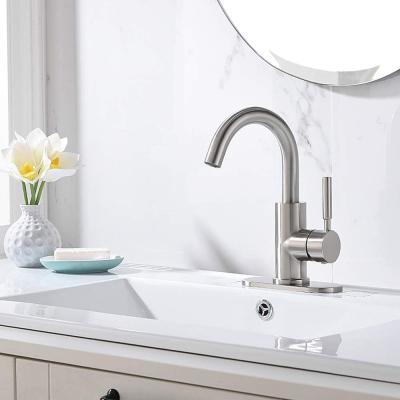 China Thermostatic Faucets Bathroom Sink Faucet 304 Stainless Steel 360 Degree Rotation Single-Handle Fit For 1-3 Hole Installation Basin Faucet for sale