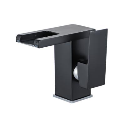 中国 Waterfall Faucet Waterfall Faucet Metered Luminous Ware Basin Hydroelectric Black LED Faucets Hot And Cold Basin 販売のため