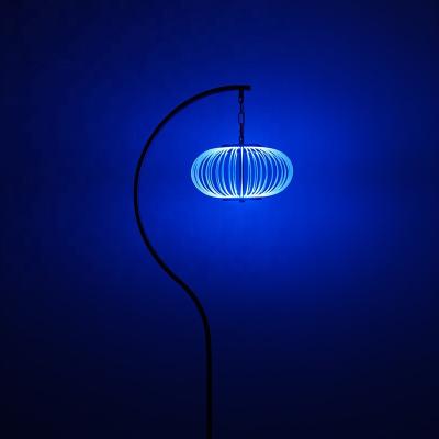 China Jellyfish Shape Original Design LED Curved Pole Fiber Optic Lantern Street Light With APP Or Remote Control Than Colorful for sale