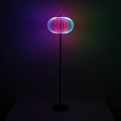 China Jellyfish Shape Colorful Straight Original Design LED Fiber Optic Lantern Floor Lamp Pole With APP Or Remote Control for sale