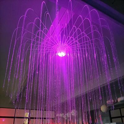 China Jellyfish Shape New Design LED Jellyfish Colorful Waterproof Large Fiber Optic Light Chandelier for sale