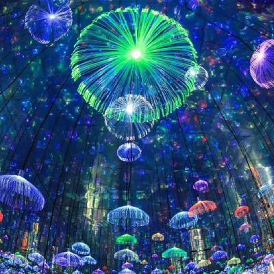 China Jellyfish Shape Waterproof Various Color Changes LED Jellyfish Fiber Optic Light For Holiday Decoration for sale