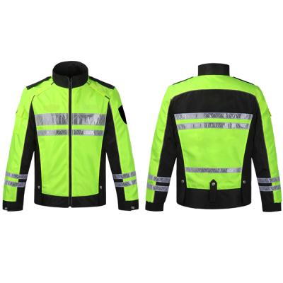 China Custom Made High Quality Polyester Reflective Coat For Traffic Police Biker Custom Jacket Coat Reflective Top for sale