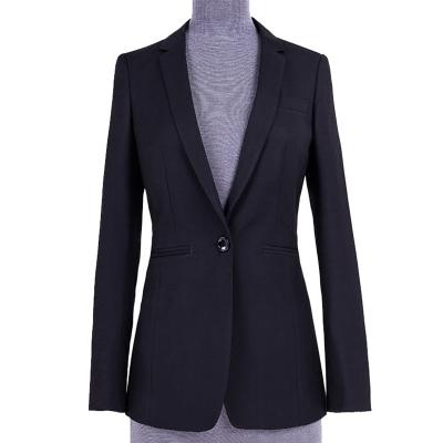 China Custom Made High Quality Anti Shrink Ladies Black Formal Suit For Business Women Office Slim Fit Uniform for sale