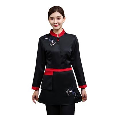 China Fashion style autumn and winter long sleeve waiter uniform designs and restaurant waiter waiter uniform uniform in chinese restaurant for sale