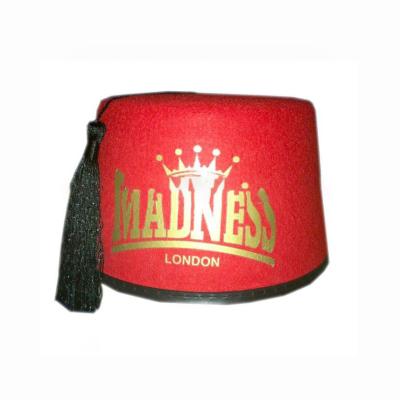 China Red Dobby Wool Felt Fez Hat for sale