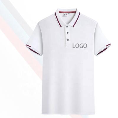 China custom Anti-wrinkle logo polo shirt t-shirts personalized simple comfortable white printing Logo Black Men Polo T-shirt for sale