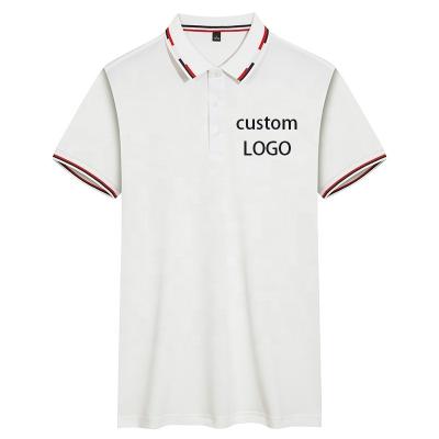 China Anti-wrinkle White Polo T-shirt Men's Polo T-shirt Golf Short Sleeve Mens Polo T-shirt Custom Printing for sale