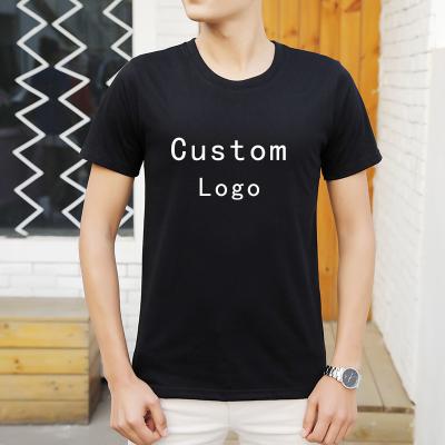 China 100% Cotton 180gsm Custom T-shirt Men's Anti-Wrinkle Plain Plain T-shirts Logo Print for sale