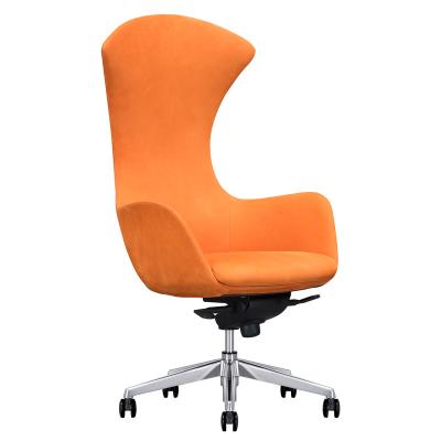 China Modern Extended Executive Office Chair (Waist) High Back Boss Adjustable Luxury High End Orange Leather CEO Chair for sale