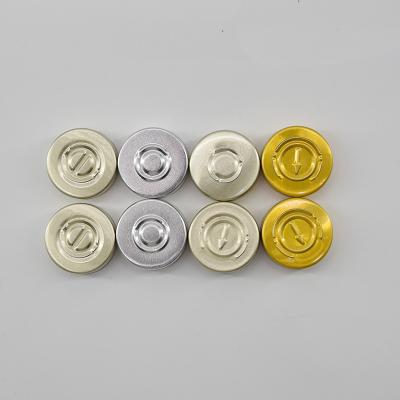 China Non Spill Aluminum Rope Caps 13mm 15mm 20mm 28mm Aluminum Top 32mm Rope Caps For Crimp Glass For Medicine for sale