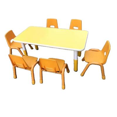 China Modern Kids Plastic Board and Chairs for Kindergarten Rectangular Classroom PP Desk for Nursery Children for sale