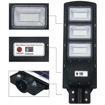 China Garden PIR+Micro Wave + Remote Control 300W 400W 500W All In One Outdoor Led Solar Street Light With Pole for sale