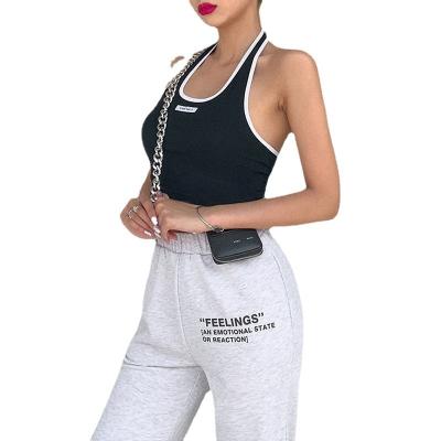 China Breathable high quality halterneck crop top fashion new arrival ladies sports bra for sale