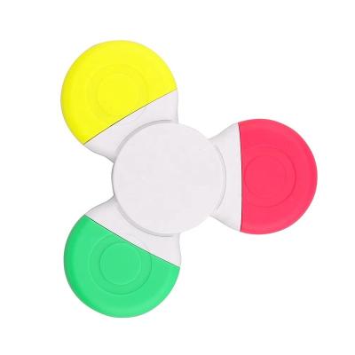 China Promotional Markers & Highlighters wiggle spinner highlighter with 3 color decompression highlighter pen for sale