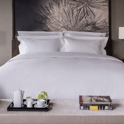 China Hotel Nondisposable Wholesale 100% Cheap Bed Sheets Cotton Set Custom Plain White Bed Sheet Bedding Set for sale