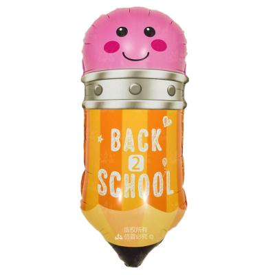 China Gift Toy Pencil Bag School Pencil Bag Stationery Theme Foil Balloon Student Balloon For School Party Decoration for sale