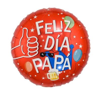 China Gift Toy Thanksgiving Dad 18 Inch Round Star Shape Spanish Father's Day Series Aluminum Balloons Father's Birthday Party Decoration for sale