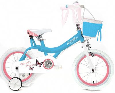 China Hot-selling popular 16 inch steel bikes for kids auxiliary wheels with detachable baskets, suitable for children aged 2-6 to ride for sale