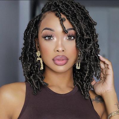 China Hot Selling Butterfly Locs Spring 22 Strands Synthetic Passion Twist Wig Bundle Extension Crochet Hair Butterfly Locs Lace Front Braided Wigs for sale