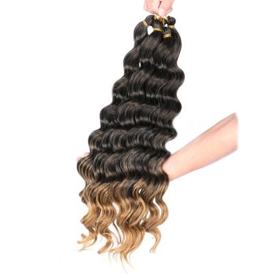 China X-Ring Hair Charming Deep Wavy Curly Braiding Hair 20inch High Temperature Fiber Synthetic Hair Extensions for sale