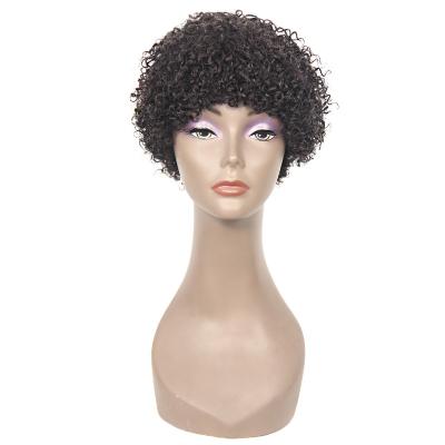 China Jerry Curl Machine MadeHuman Hair Wigs Afro Pretty Wholesale Brazilian Jerry Curly Human Hair Full Curly No Lace Jerry Curl Short Wig for sale