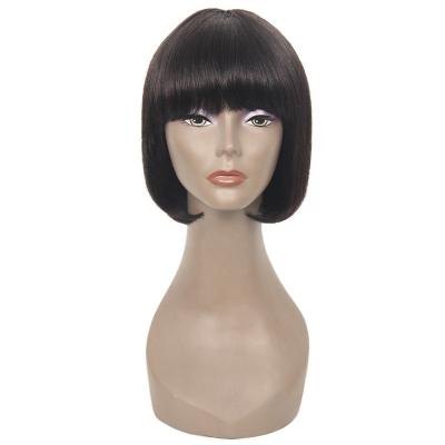 China Wholesale Silky Straight Wave Bob Wig Brazilian Remy Hair Straight Hair Wigs For Women Lace Front Human Hair Wigs With Bangs for sale