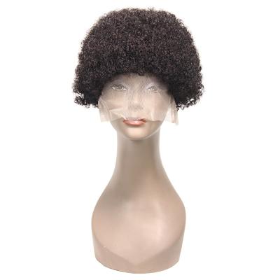 China Wholesale Brazilian Remy Hair Short Afro Kinky Wave Wig Lace Front Human Hair Postich Curly Hair Wigs Afro Full Density for sale