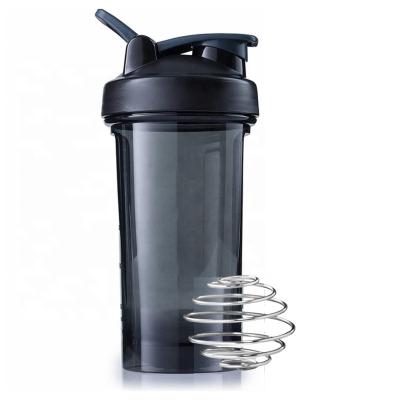 China Viable Colorful Gym Sports Shaker Bottle For Protein With Plastic Mixing Ball for sale