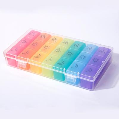 China With Lid Factory Price Weekly 7 Day Medicine Pill Organizer Box Travel Pocket Plastic Pill Box for sale