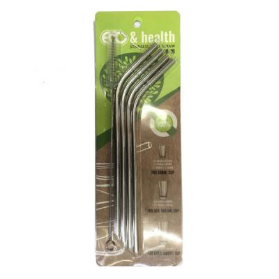 China Sustainable Straw Set For Custom Color And Logo Metal Straws For Metal Tumbler Bubble Blister Packaging for sale