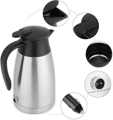 China Portable Car Water Kettle 12V 1000ml Stainless Steel Coffee Pot Car Water Kettle for sale